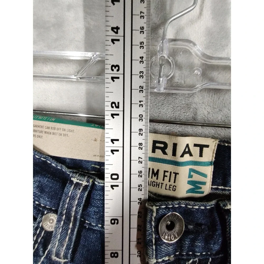 Ariat M7 Slim Fit Straight Leg Mens Jeans 31x34 Medium Wash Stretch Denim Blue